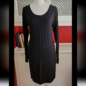 Black Lace Sleeve Bodycon Dress